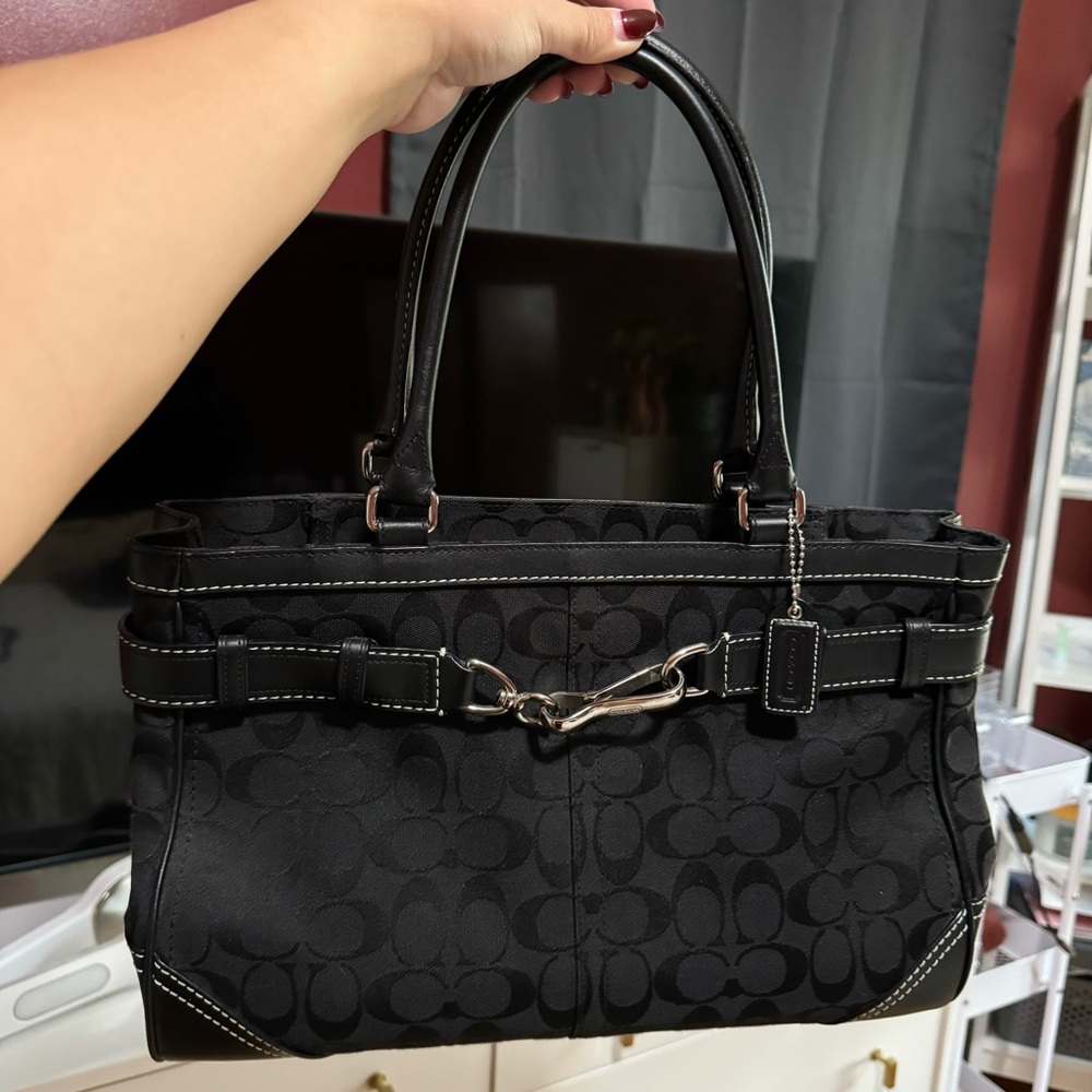 Coach Black Signature Shoulder Bag